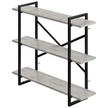 Полка навесная GUTTA 780х920х250 (3 полки) черный/патина